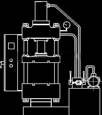 四柱液压机CAD图