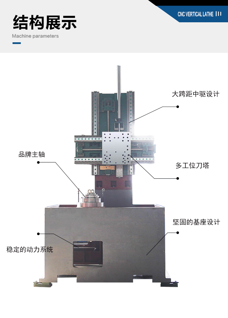  VTC45 制动鼓制动盘数控立车 刹车毂立式车床 小型多功能立车结构展示