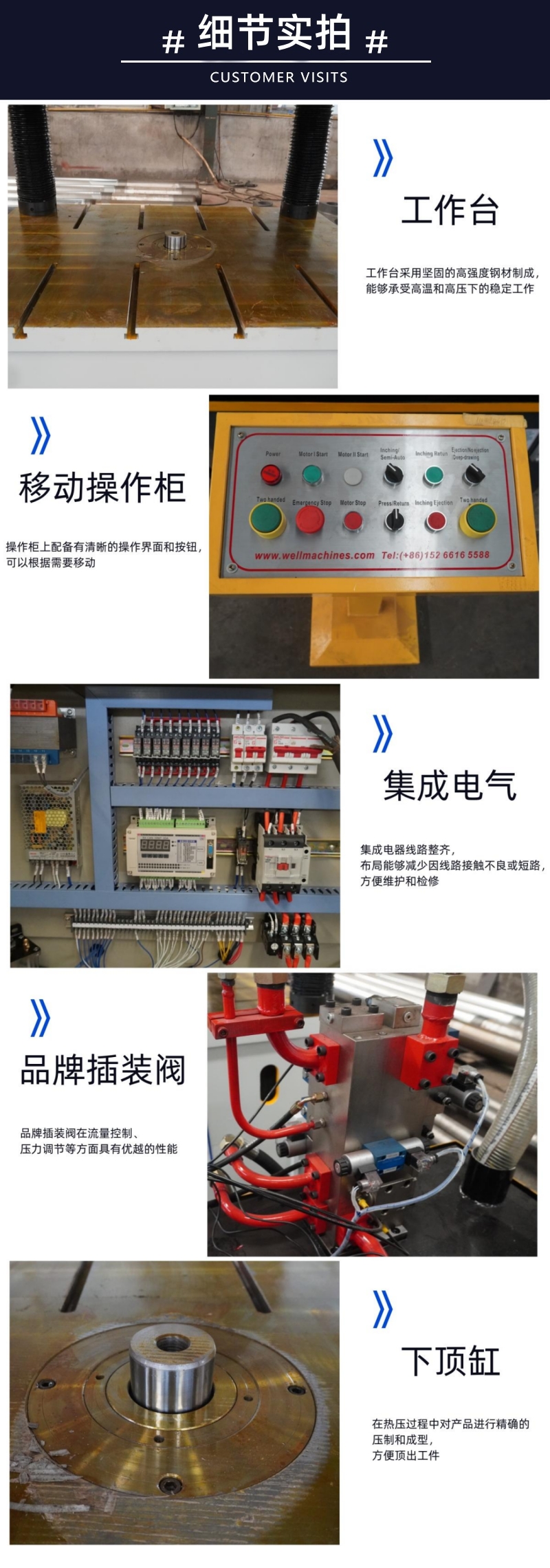 500吨液压机 500T新能源汽车配件压力机 热压油压机细节实拍 (2)